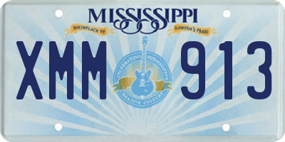 MS license plate XMM913