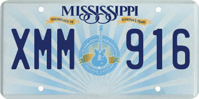 MS license plate XMM916