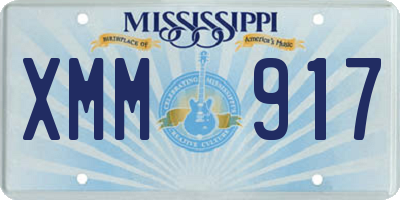 MS license plate XMM917
