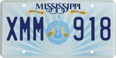 MS license plate XMM918