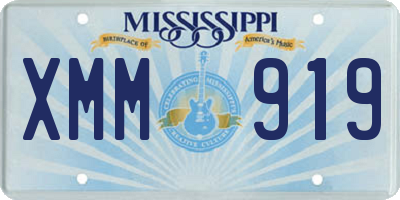 MS license plate XMM919