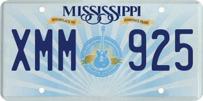 MS license plate XMM925