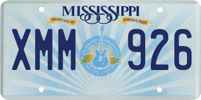 MS license plate XMM926