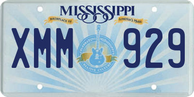 MS license plate XMM929