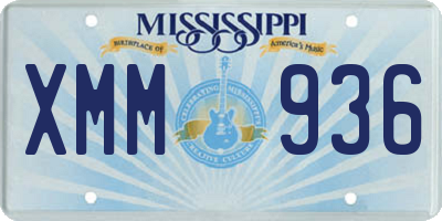 MS license plate XMM936