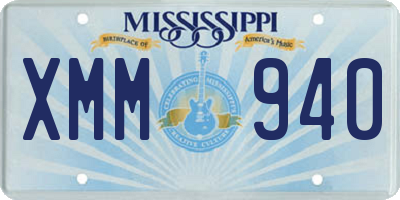 MS license plate XMM940