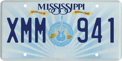 MS license plate XMM941