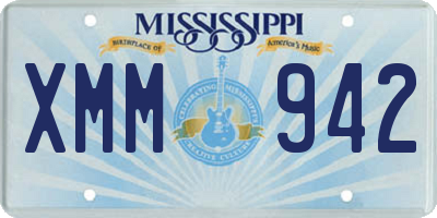MS license plate XMM942