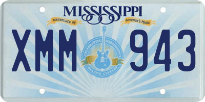 MS license plate XMM943