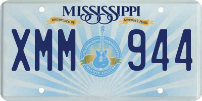 MS license plate XMM944