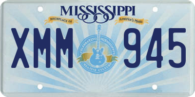 MS license plate XMM945