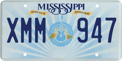 MS license plate XMM947