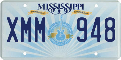MS license plate XMM948