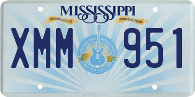 MS license plate XMM951