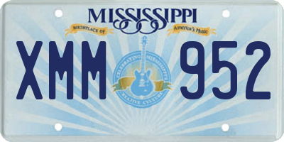 MS license plate XMM952