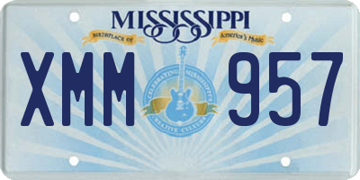 MS license plate XMM957
