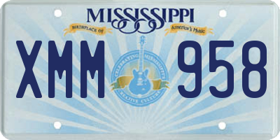 MS license plate XMM958