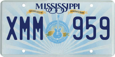 MS license plate XMM959