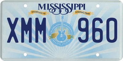 MS license plate XMM960