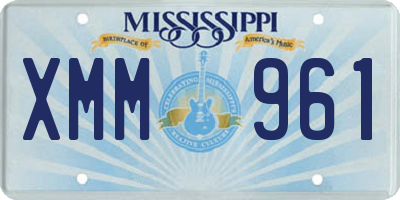 MS license plate XMM961