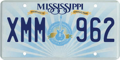 MS license plate XMM962