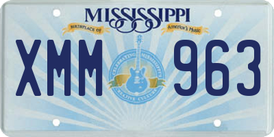 MS license plate XMM963