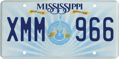 MS license plate XMM966