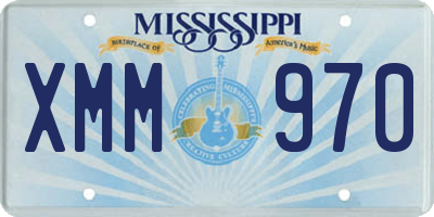 MS license plate XMM970