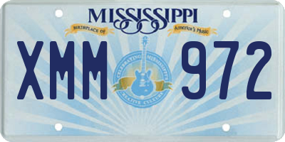 MS license plate XMM972
