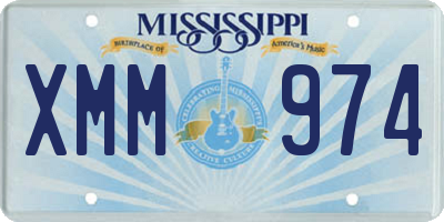 MS license plate XMM974