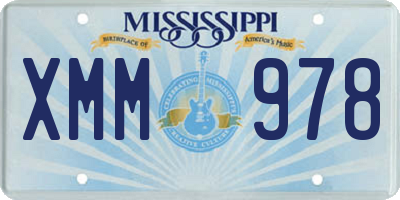 MS license plate XMM978