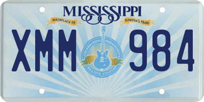 MS license plate XMM984