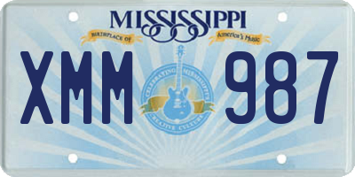 MS license plate XMM987