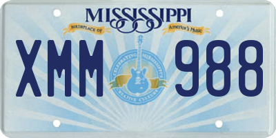 MS license plate XMM988