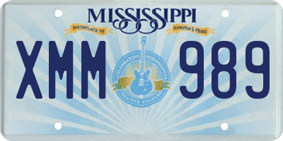 MS license plate XMM989