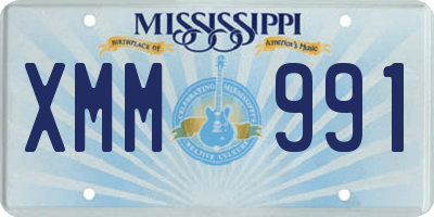 MS license plate XMM991