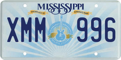 MS license plate XMM996