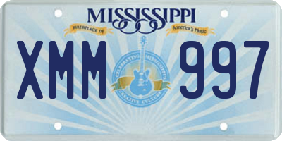 MS license plate XMM997