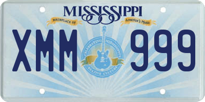 MS license plate XMM999