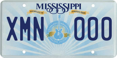 MS license plate XMN000