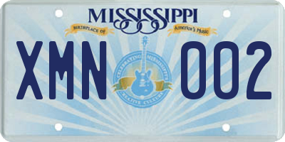 MS license plate XMN002