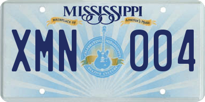 MS license plate XMN004