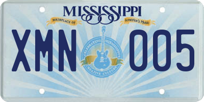 MS license plate XMN005