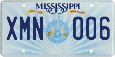 MS license plate XMN006