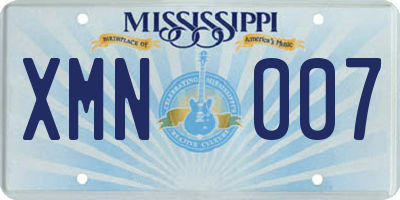 MS license plate XMN007