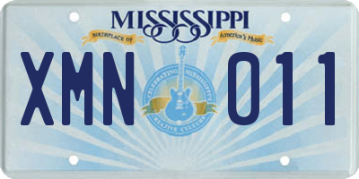 MS license plate XMN011