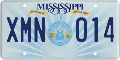 MS license plate XMN014