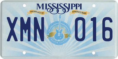 MS license plate XMN016