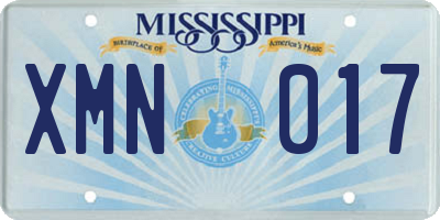 MS license plate XMN017