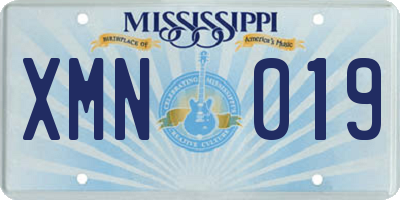 MS license plate XMN019